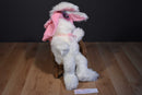 Ganz Flossy the White Bunny Rabbit with Pink Hat 1998 Beanbag Plush