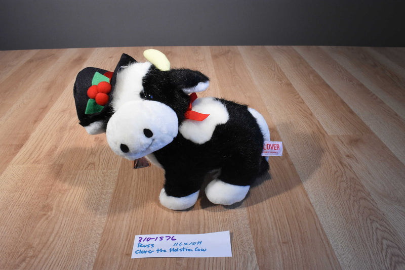 Russ Clover Holstein Cow With Black Hat Plush