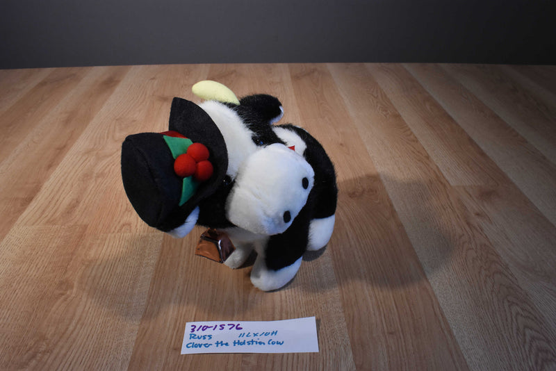 Russ Clover Holstein Cow With Black Hat Plush