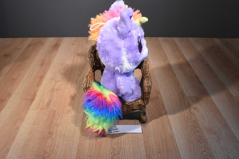 Fiesta Purple and White Puppycorn Dog Unicorn Plush