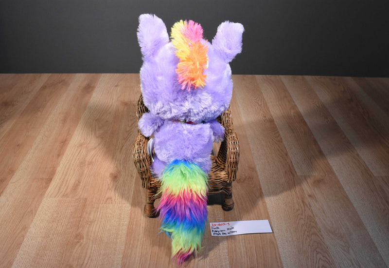 Fiesta Purple and White Puppycorn Dog Unicorn Plush