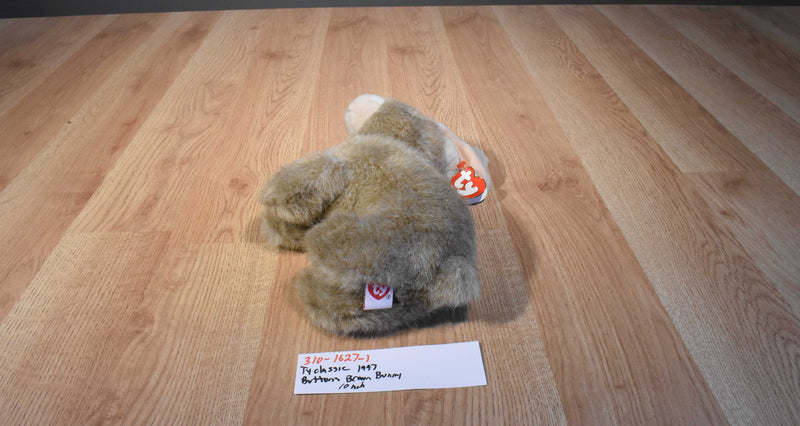 Ty Classic Buttons the Brown and Beige Bunny Rabbit 1997 Beanbag Plush