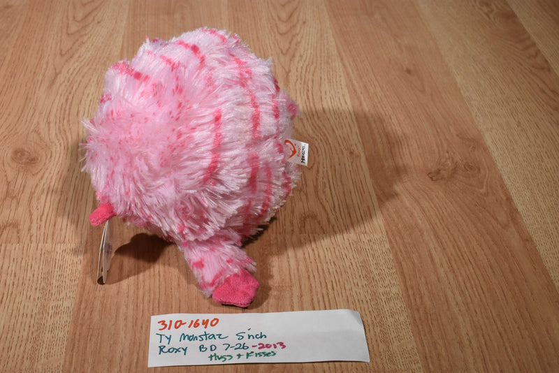 Ty Monstaz Roxy Pink Striped Talking Monster 2013 Beanbag Plush