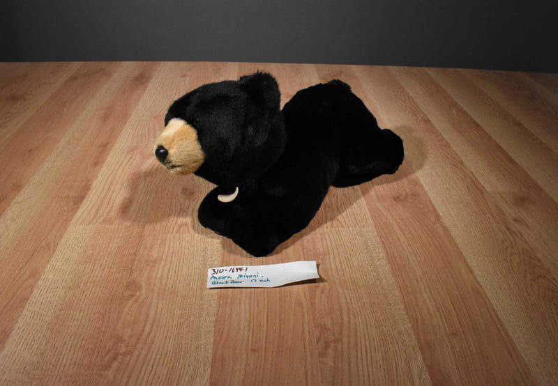 Aurora Miyoni Black Bear Beanbag Plush