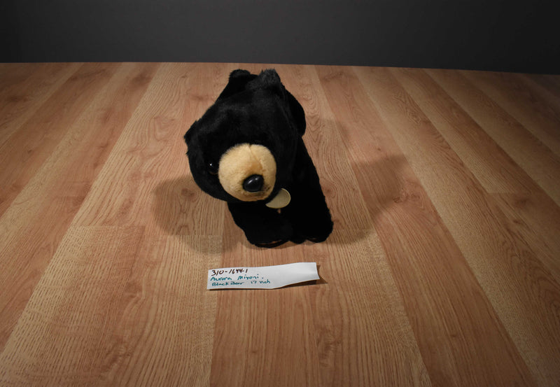 Aurora Miyoni Black Bear Beanbag Plush