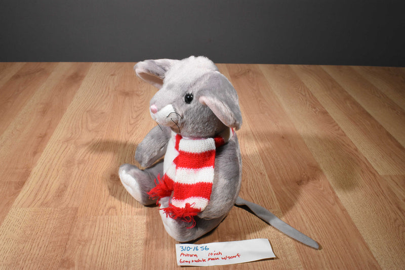 Aurora Gray and White Mouse Beanbag Plush