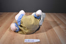 Brown Bunny in Tan and Blue Jumpsuit Happy Easter Plush