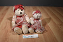 Russ Claudette White Teddy Bear Heart Polk-a-Dot Dress Plush