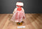 Russ Claudette White Teddy Bear Heart Polk-a-Dot Dress Plush