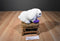Travelers Insurance White Bunny Plush With a Purple Paw