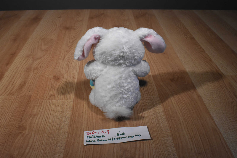 Hallmark White Bunny Holding a Zippered Egg Beanbag Plush