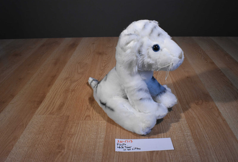 Fiesta White Tiger Cub Beanbag Plush With Blue Eyes