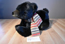 Golden Bear Co. Black Bear with Striped Scarf Plush