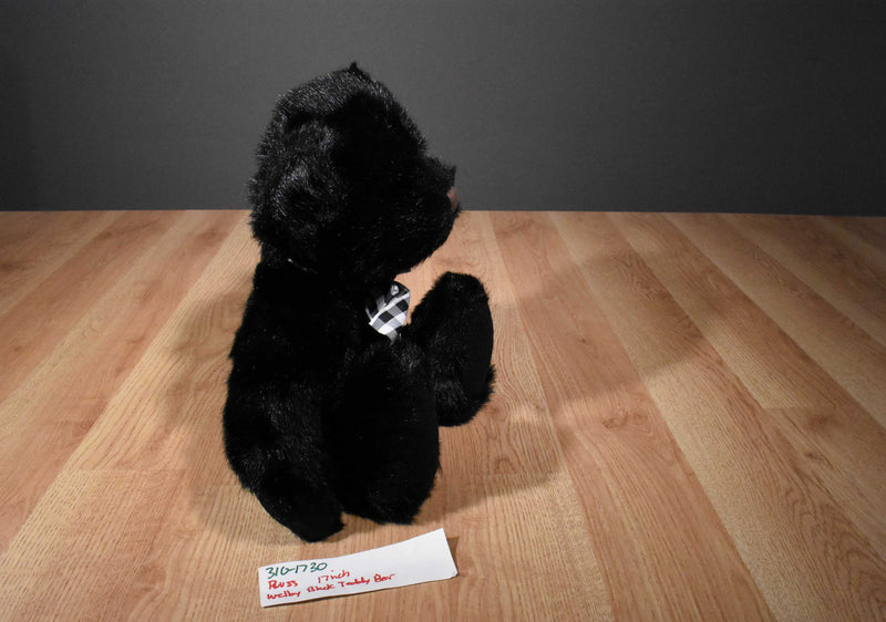 Russ Welby Black Teddy Bear Beanbag Plush