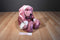Dan Dee Pink Mauve Teddy Bear with Santa Hat Plush