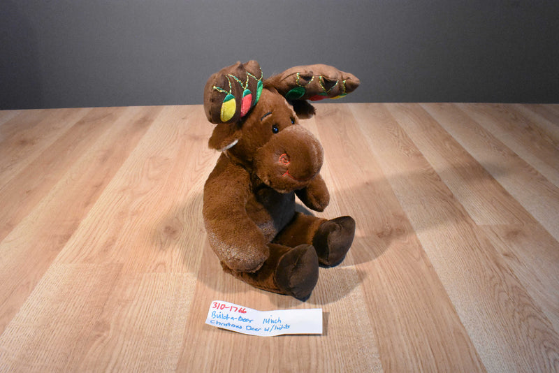 Build a Bear Hal the Brown Moose With Xmas Lights 2010 Plush