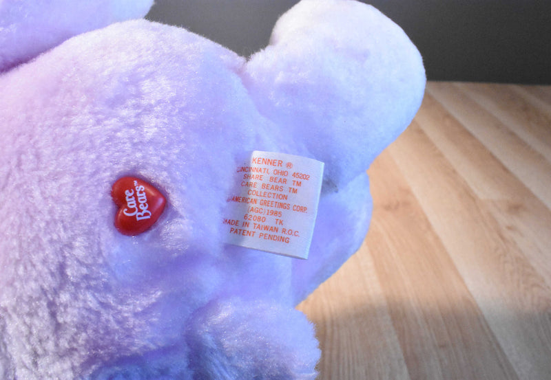 Kenner Care Bears Purple Share Bear 1985 Plush