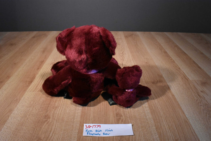 Russ Two Rhapsody Burgandy Red Teddy Bears Beanbag Plush