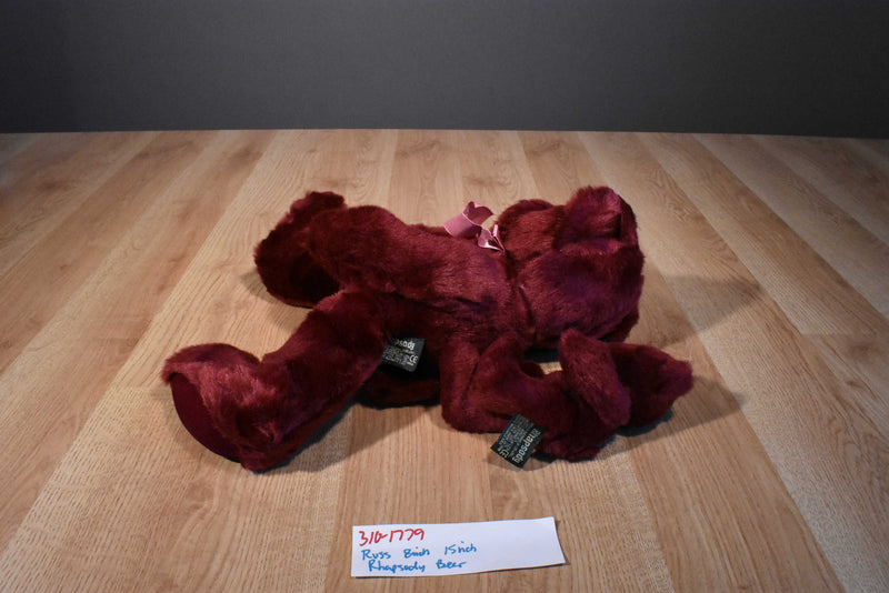 Russ Two Rhapsody Burgandy Red Teddy Bears Beanbag Plush
