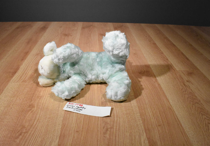 Green Lamb Sheep Squeaky Toy Plush