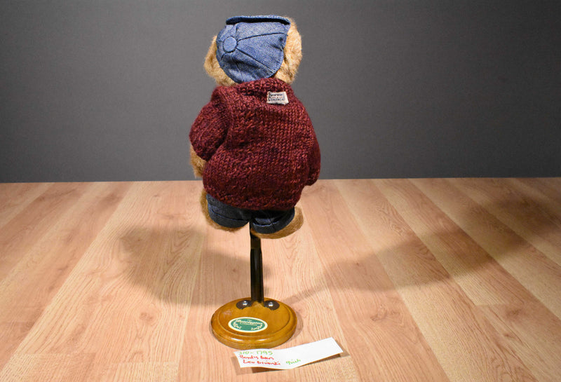 Boyd's Bears Leo Bruinski Brown Bear in Maroon Sweater and Jeans 2000 Plush