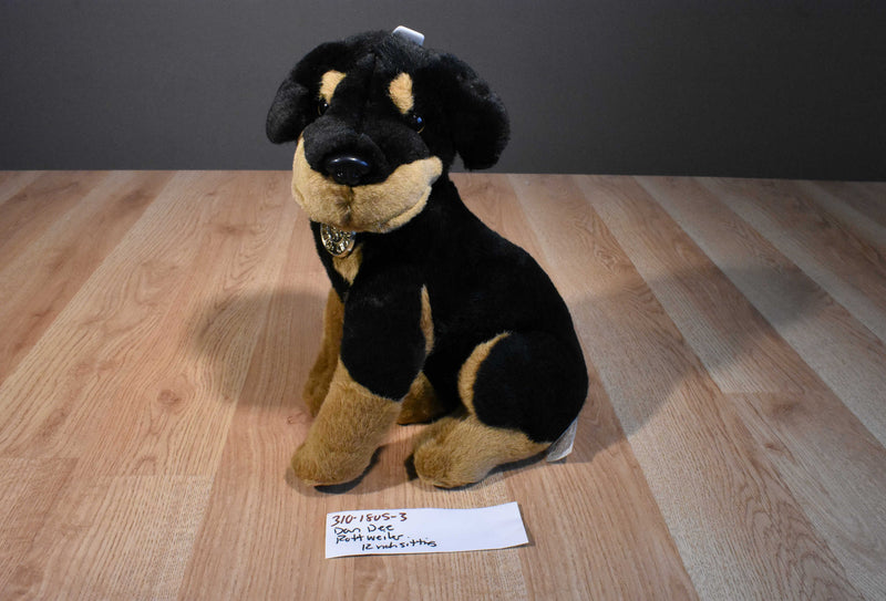 Dan Dee Collectors Choice Rottweiler Black and Brown Dog Plush