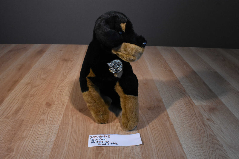 Dan Dee Collectors Choice Rottweiler Black and Brown Dog Plush