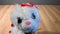 Poochie & Company White Cat With Rainbow Sequin Body Purse Bag
