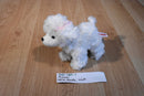 Aurora Mini White Poodle Beanbag Plush with Pink Bows