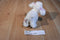 Aurora Mini White Poodle Beanbag Plush with Pink Bows