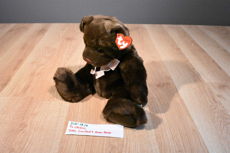 Ty Classic Crockett the Brown Teddy Bear 2003 Beanbag Plush