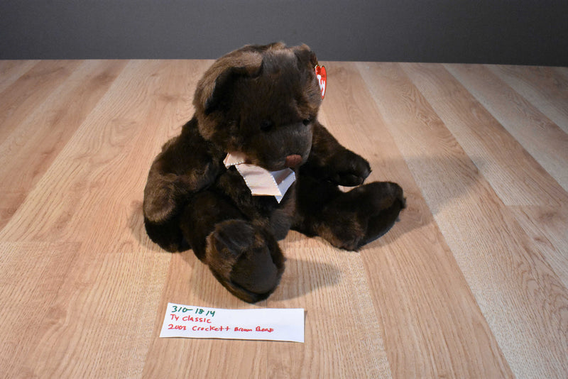 Ty Classic Crockett the Brown Teddy Bear 2003 Beanbag Plush