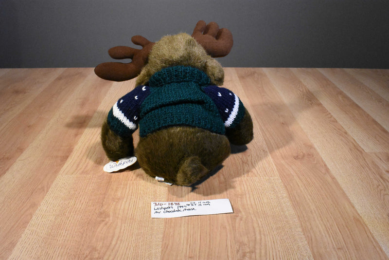 Wishpets Mr. Chocolate Moose in Snowman Christmas Sweater 1999 Plush