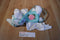 Poochie & Co. White Bunny Rabbit Bag Purse With Teal Sequin Body with Pink Rose