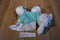 Poochie & Co. White Bunny Rabbit Bag Purse With Teal Sequin Body with Pink Rose