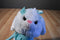 Poochie & Co. White Bunny Rabbit Bag Purse With Teal Sequin Body with Pink Rose