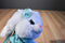 Poochie & Co. White Bunny Rabbit Bag Purse With Teal Sequin Body with Pink Rose