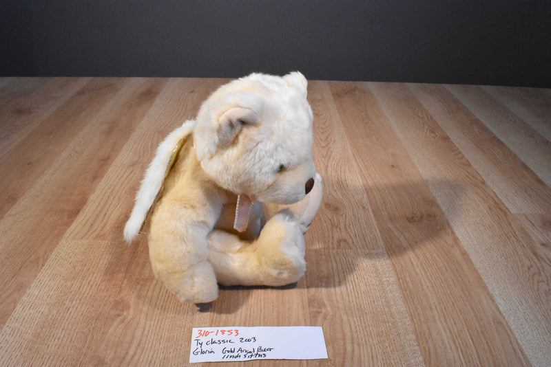 Ty Classic Gloria Gold Angel Bear 2003 Beanbag Plush