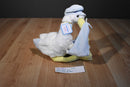 Aurora Baby Special Delivery Stork With Teddy Bear Boy Beanbag Plush