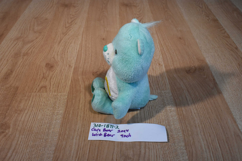 Play Along Care Bears Green Wish Bear 2004 Beanbag Plush