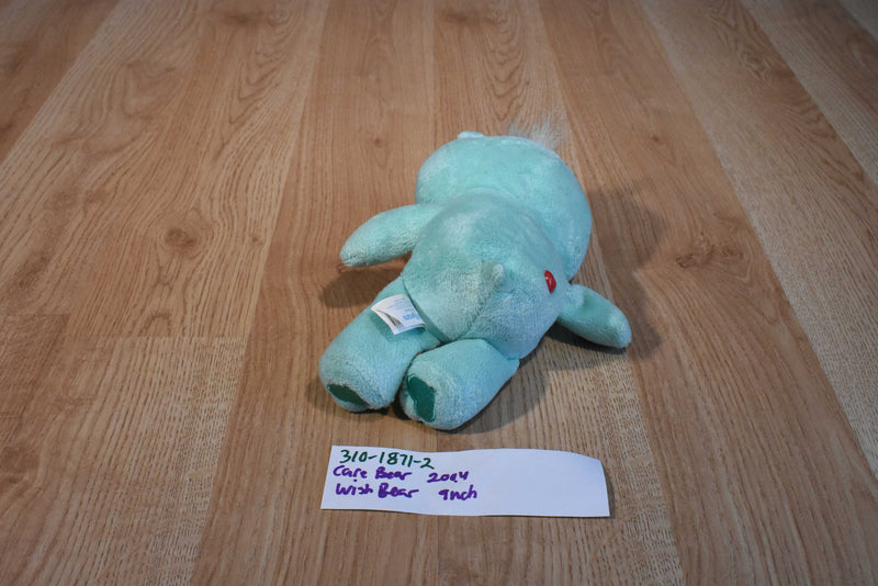 Play Along Care Bears Green Wish Bear 2004 Beanbag Plush