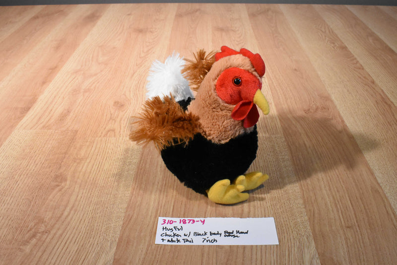 Hugfun Black, Brown, Red and White Chicken Plush
