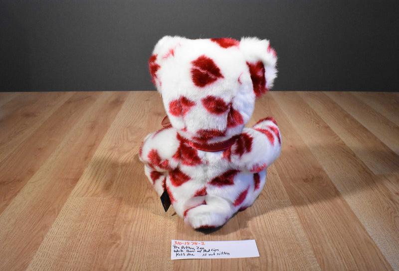 The Petting Zoo Valentines White Bear With Red Lips 1994 Beanbag Plush