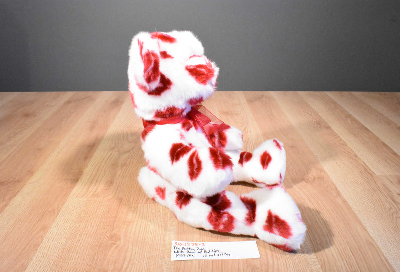The Petting Zoo Valentines White Bear With Red Lips 1994 Beanbag Plush