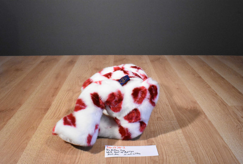 The Petting Zoo Valentines White Bear With Red Lips 1994 Beanbag Plush