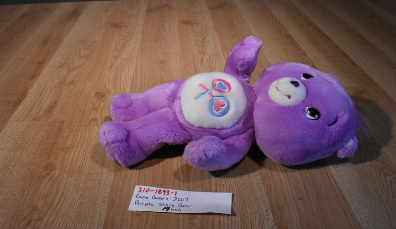 Play Along Care Bears Purple Share Bear 2007 Plush