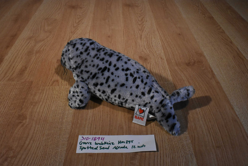 Ganz Webkinz Gray and Black Spotted Seal HM395 Beanbag Plush No Code