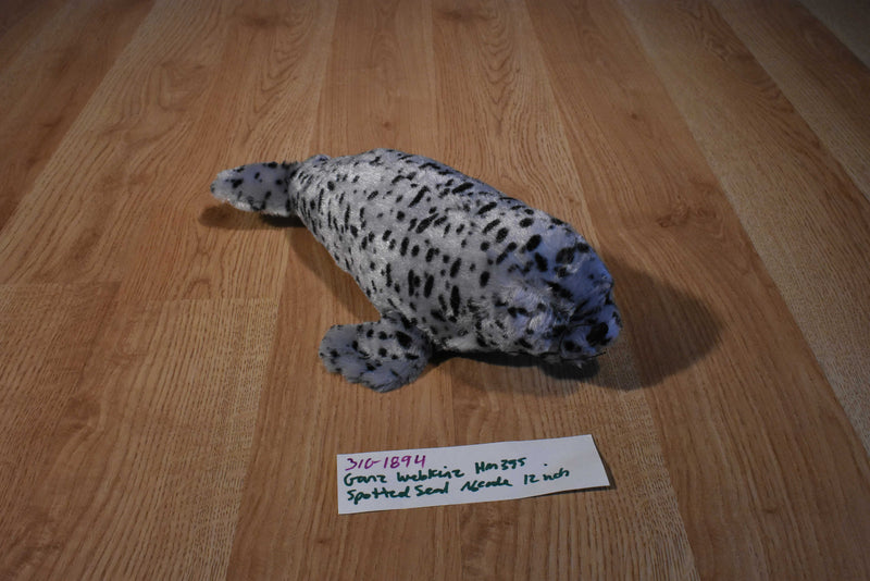 Ganz Webkinz Gray and Black Spotted Seal HM395 Beanbag Plush No Code