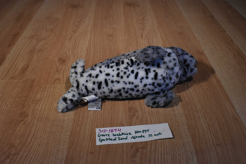 Ganz Webkinz Gray and Black Spotted Seal HM395 Beanbag Plush No Code