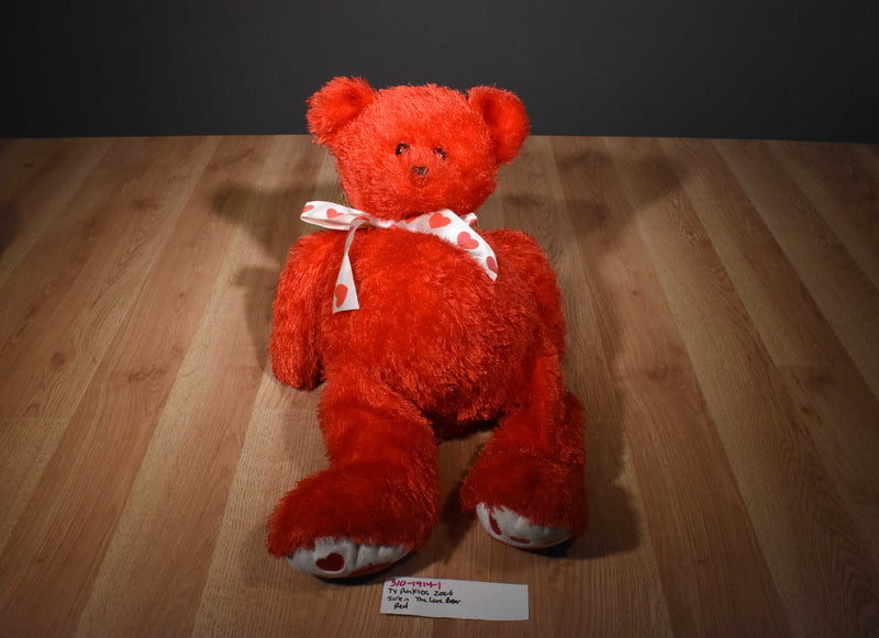 Ty Punkies Siren Red and White Floppy Teddy Bear 2006 Beanbag Plush